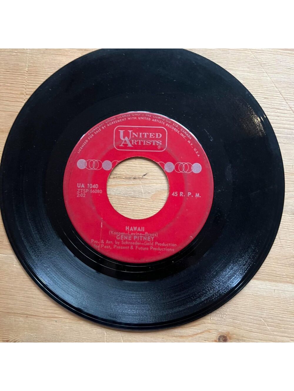 Gene Pitney - Hawaii/It hurts to be In Love 45rpm VG+ R13